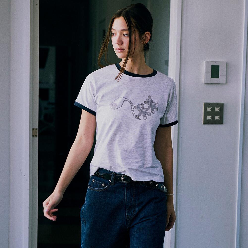 ◆LOW CLASSIC◆ TEDDY BUDDY TSHIRT_LIGHT MELANGE GREY_LC252T