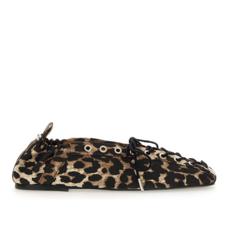 フラットシューズ Ganni FW25 BALLERINA LACE-UP (S2961 943)