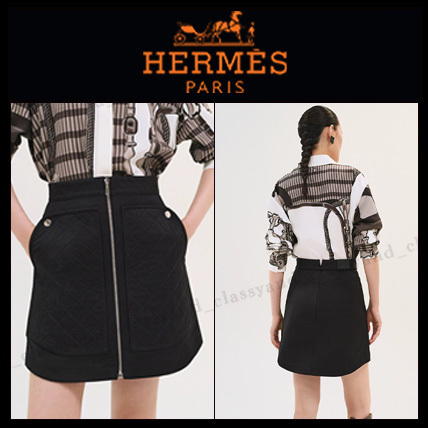 Mini-jupe details equestres♪【 HERMES 】スカート