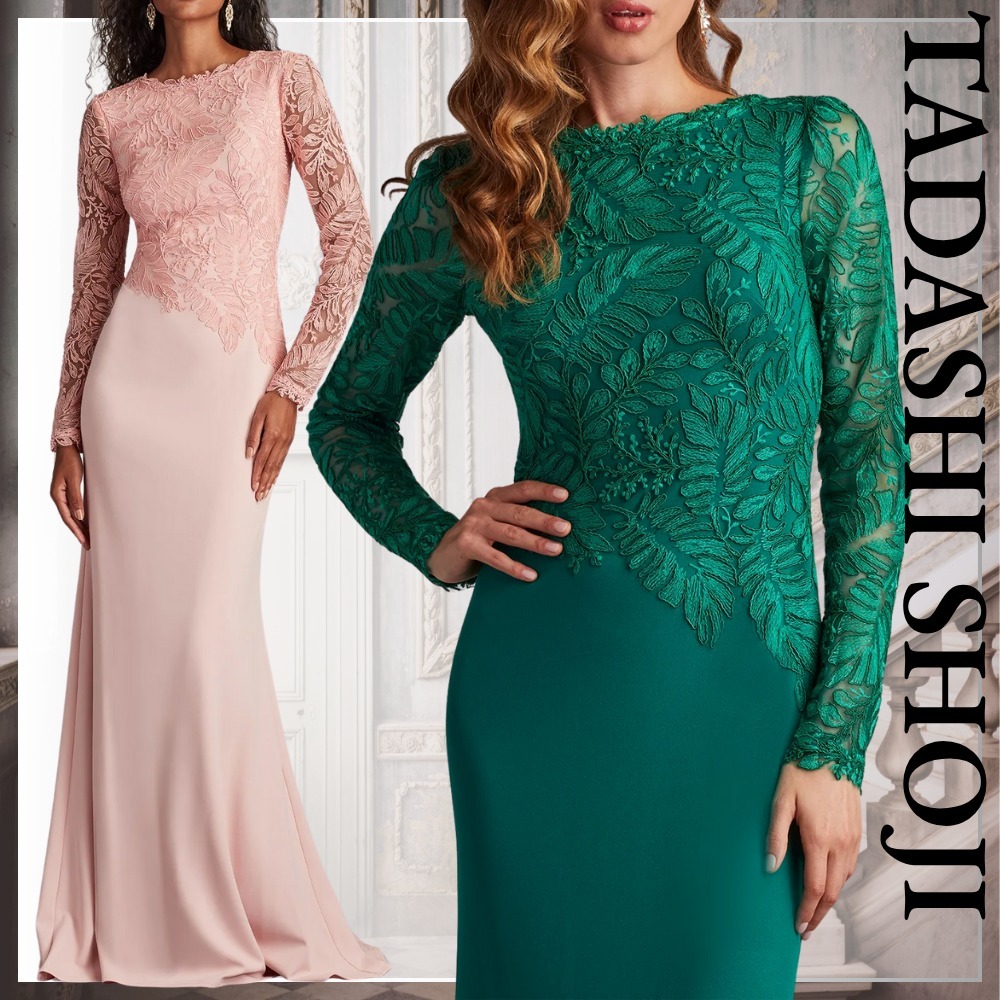 刺繍デザインが魅力【TADASHI SHOJI】ロング フォーマル ドレス