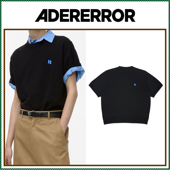 【ADERERROR】 Sig; BL Tag half sleeve knit 01 /追跡付
