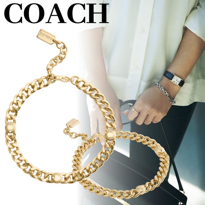 ◆国内発送◆【COACH】リベット チェーン ブレスレット