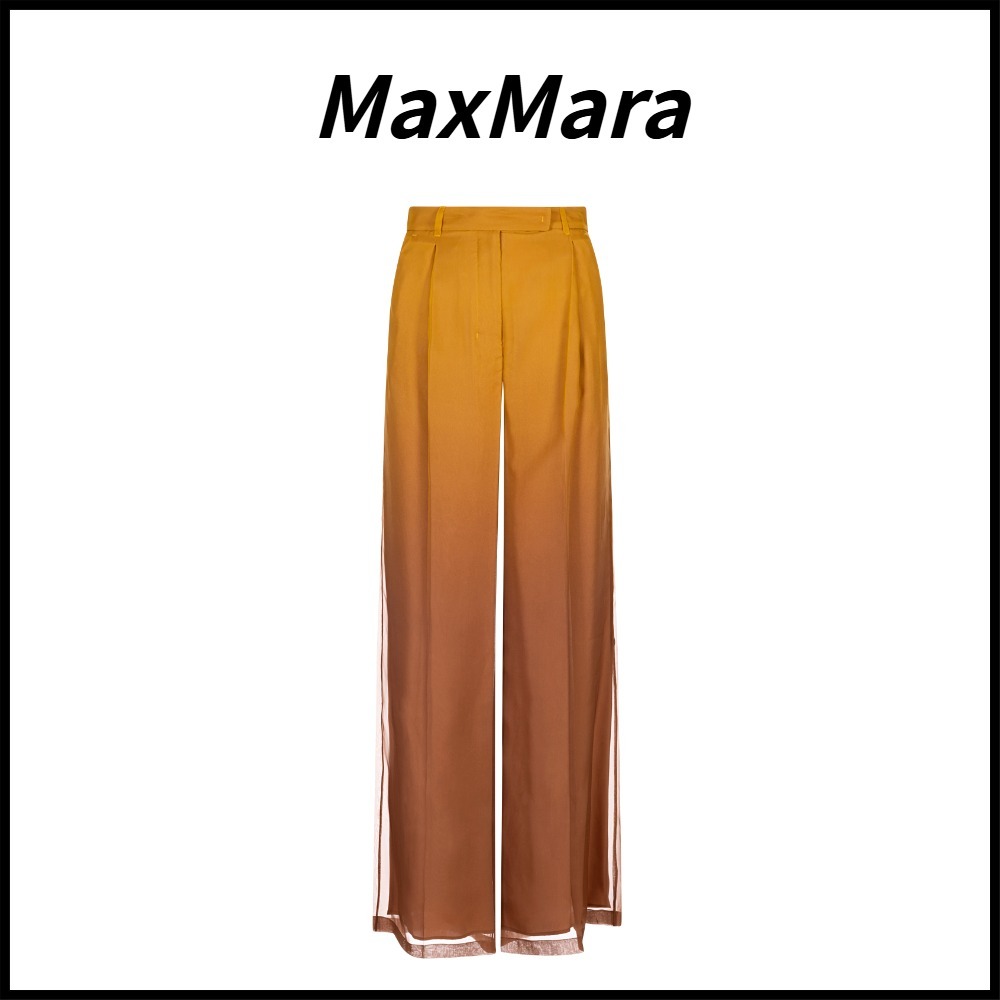【MaxMara】関税込★日本未入荷★ゴールドカラーロングパンツ