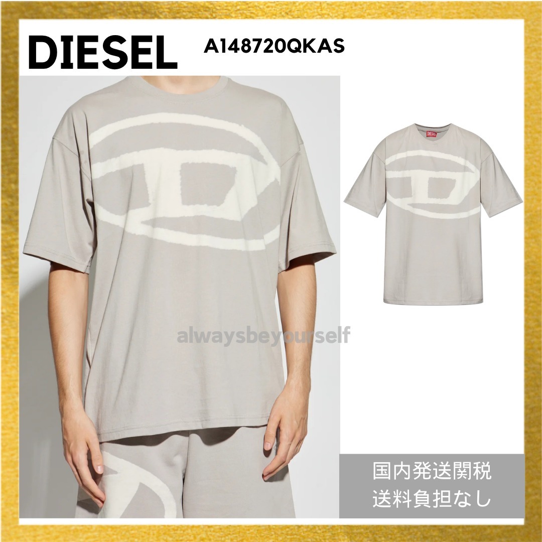 Diesel ディーゼル オーバル D ロゴ ブリーチ加工 半袖 Tシャツ
