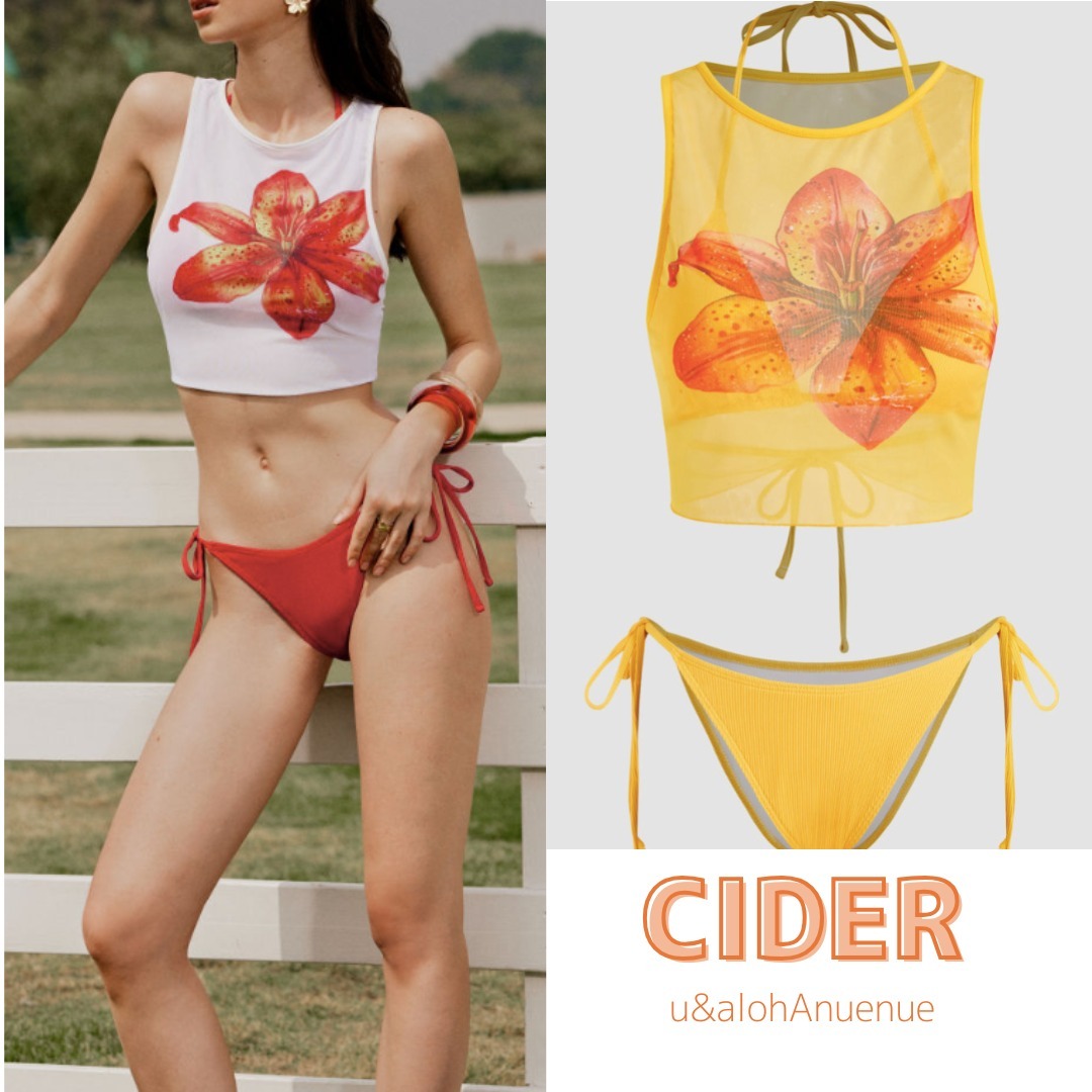 Cider◆フラワー◆カバー アップ◆トップ◆ビキニセット[送料込]