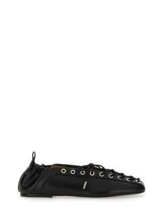 【GANNI】アイレット レースアップ バレエ シューズ フラット 黒 Women's Shoes | Sneakers, Boots & Heels | GANNI