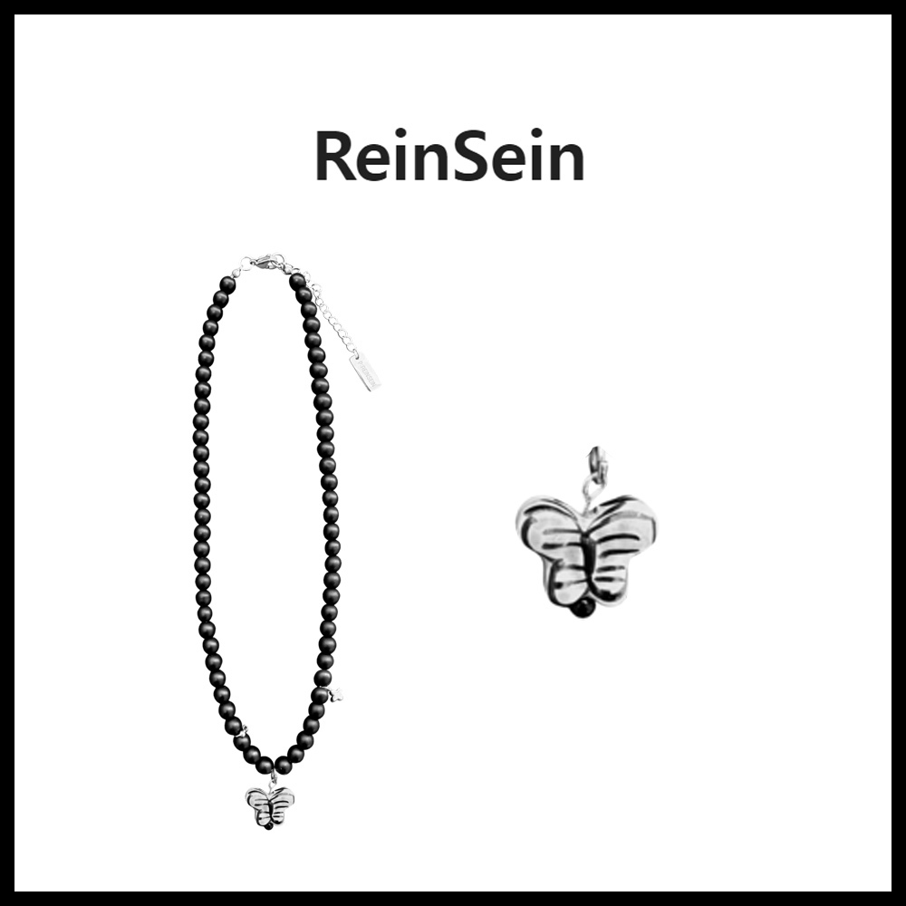 [ReinSein]ACC★Black stone butterfly necklace