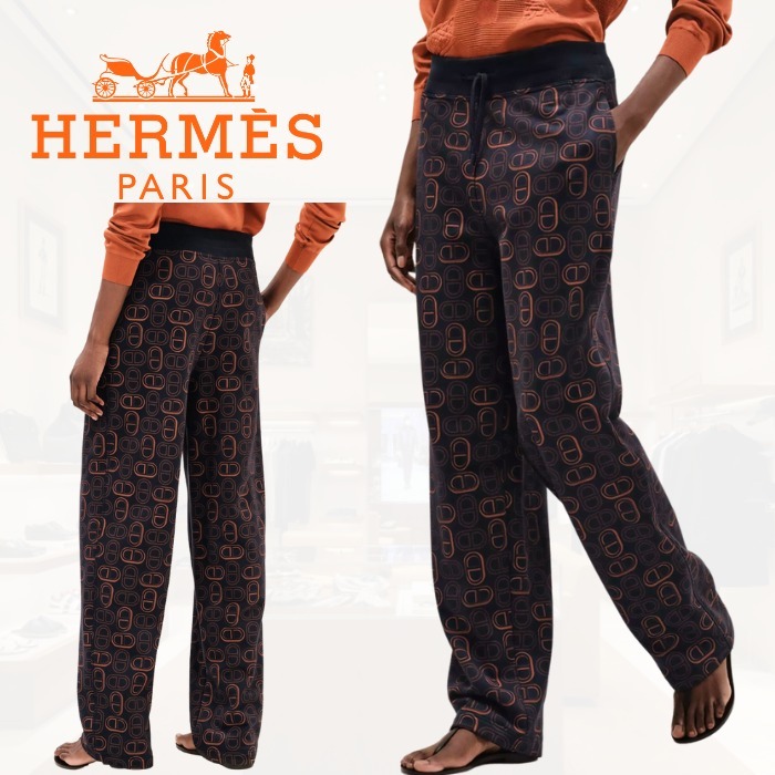 直営買付【HERMES】プリントパンツ 《シェーヌ・ダンクル》