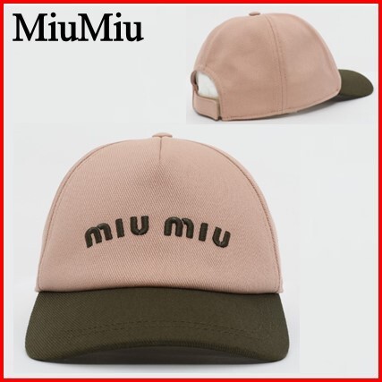 【関税込み】 ☆MiuMiu☆ ドリル ロゴ 刺繍 ボールキャップ