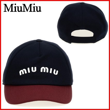 【関税込み】 ☆MiuMiu☆ ドリル ロゴ 刺繍 ボールキャップ