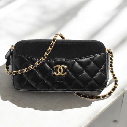 【24A/お洒落なダークブラウン】CHANEL フォンケース ツイード CHANEL(シャネル) 【PHONE HOLDER TWEED】ツイードフォン