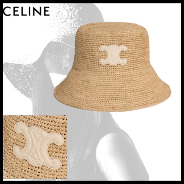 【CELINE】ラフィア トリオンフ バケットハット