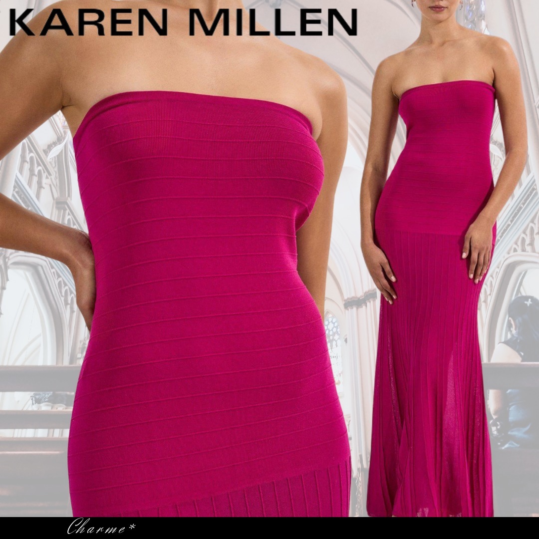 KAREN MILLEN ロングドレス ワンピース ニット チューブトップ