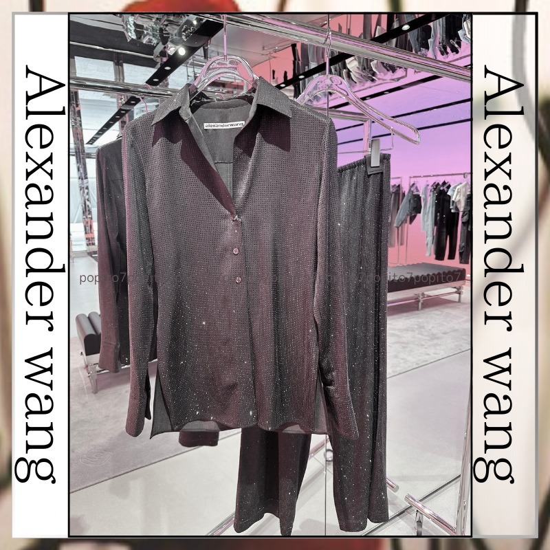 【Alexanderwang】クリスタル スリム シャツ&リラックスパンツ