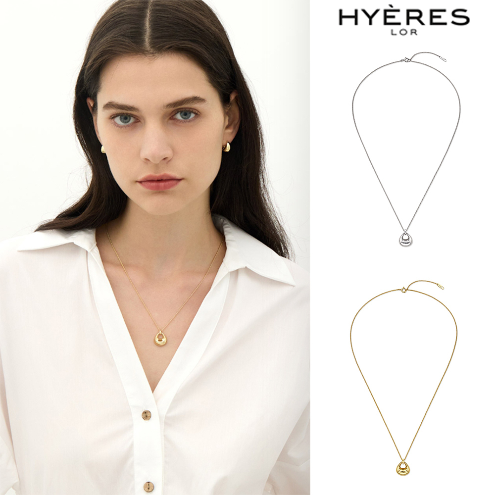 【HYERES LOR】25SS★ Champagne Moon Silver Hobo Necklace