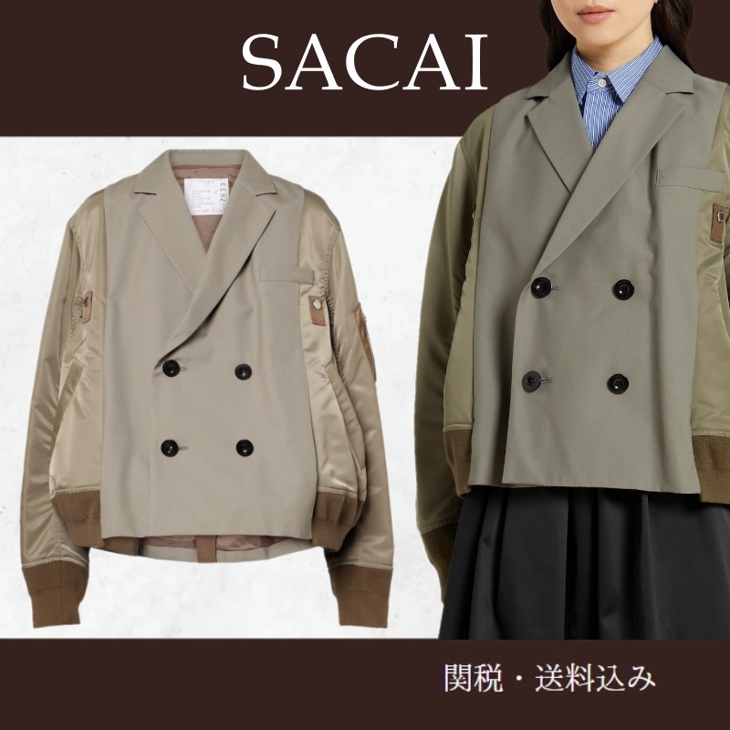 sacaiサカイ★ダブルブレストボンバージャケット