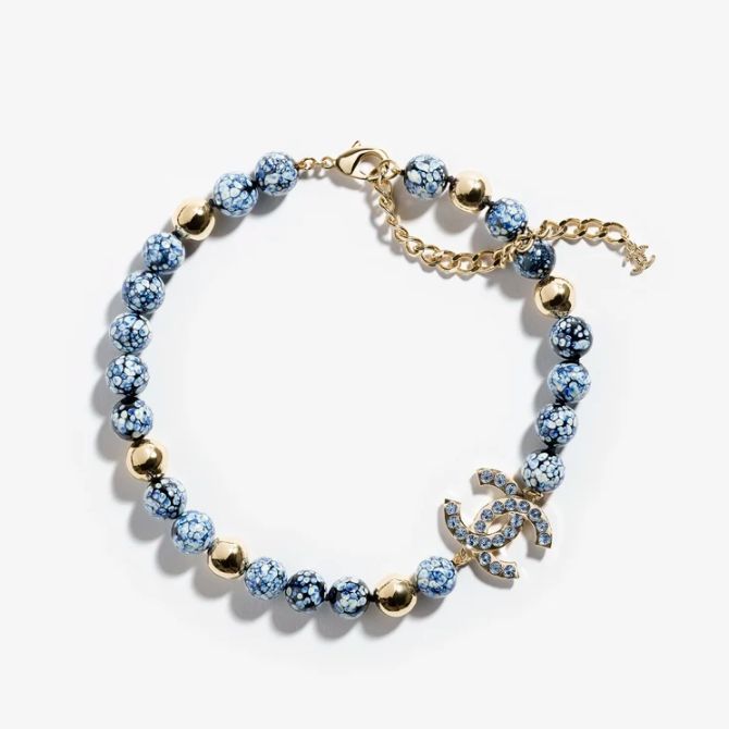 《25A★》CHANEL ネックレス エレガント. グラスストーン