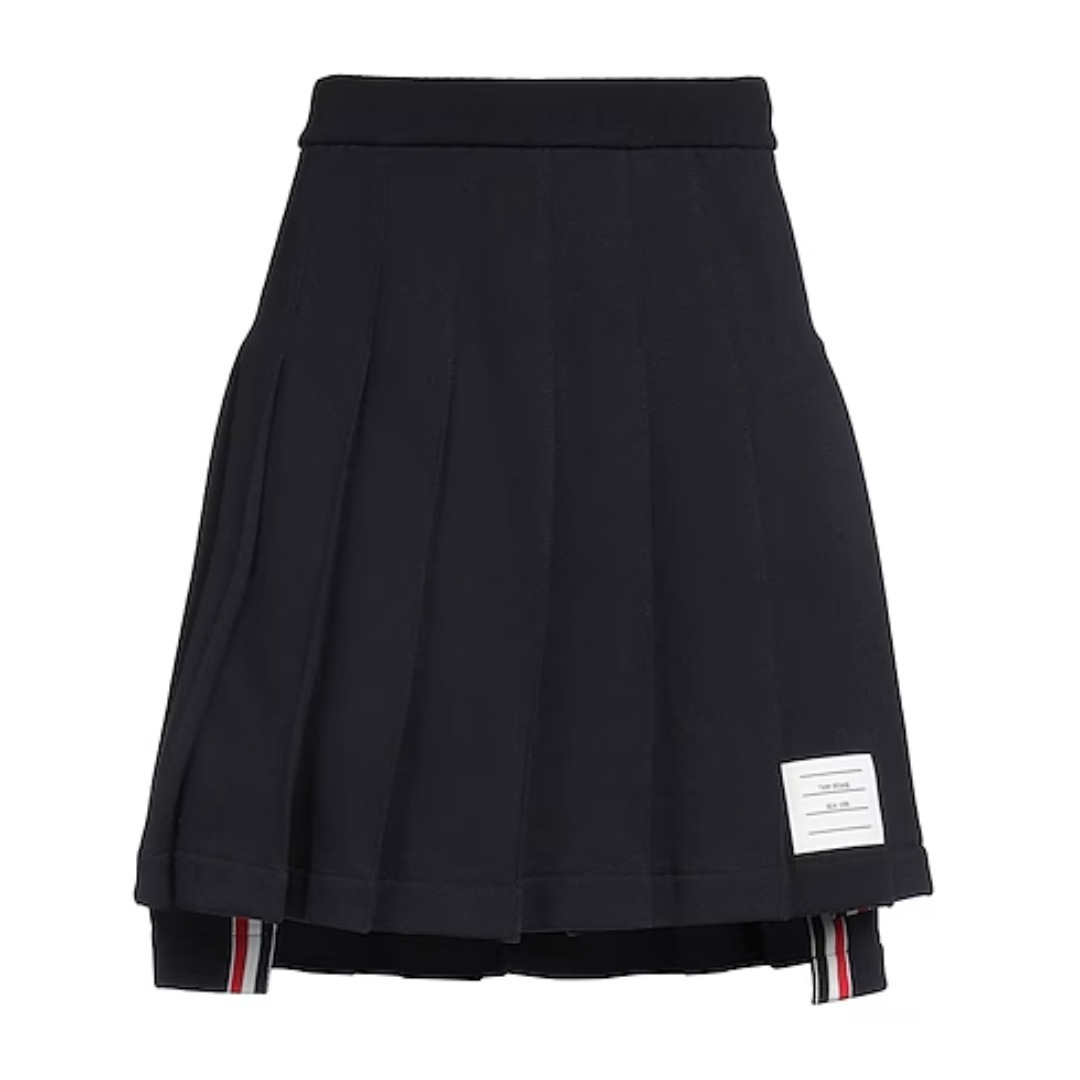 THOM BROWNE｜プリーツ ミニスカート（コットンジャージー素材）