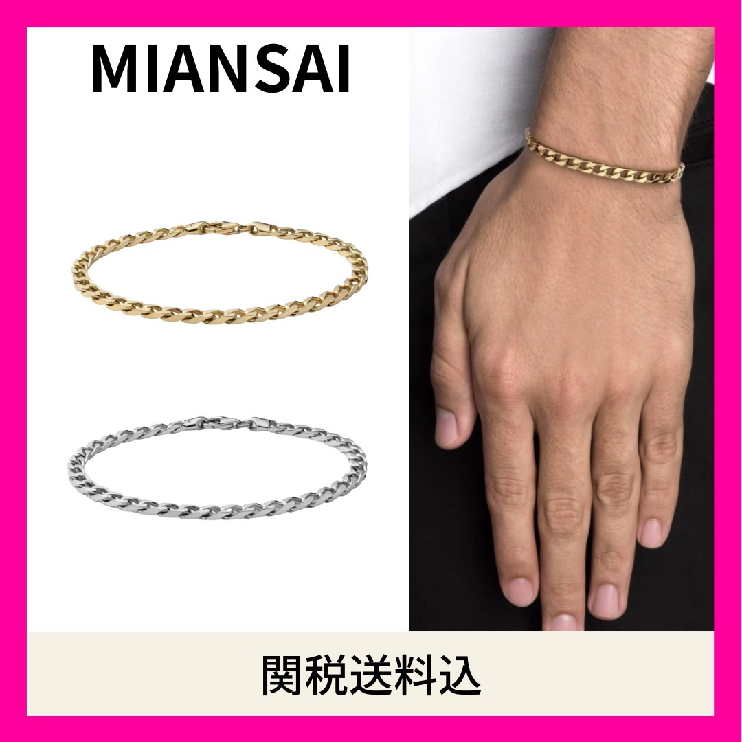 【MIANSAI】関税送料込★4mm Cuban チェーン ブレスレット