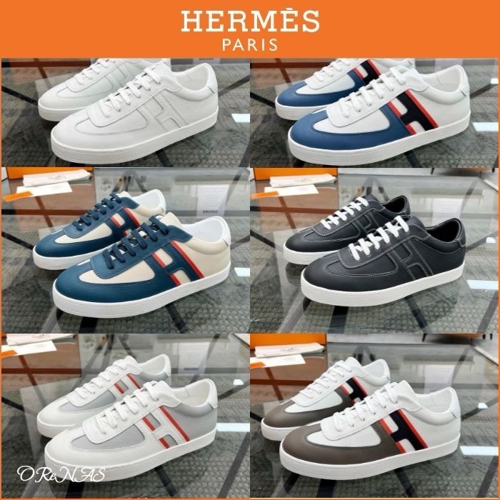 【配色がおしゃれ♪】 HERMES 《ブーメラン》スニーカー