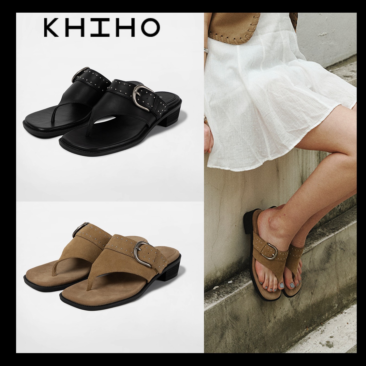 【KHIHO】STUDIA BUCKLE FLIP-FLOP スリッパ