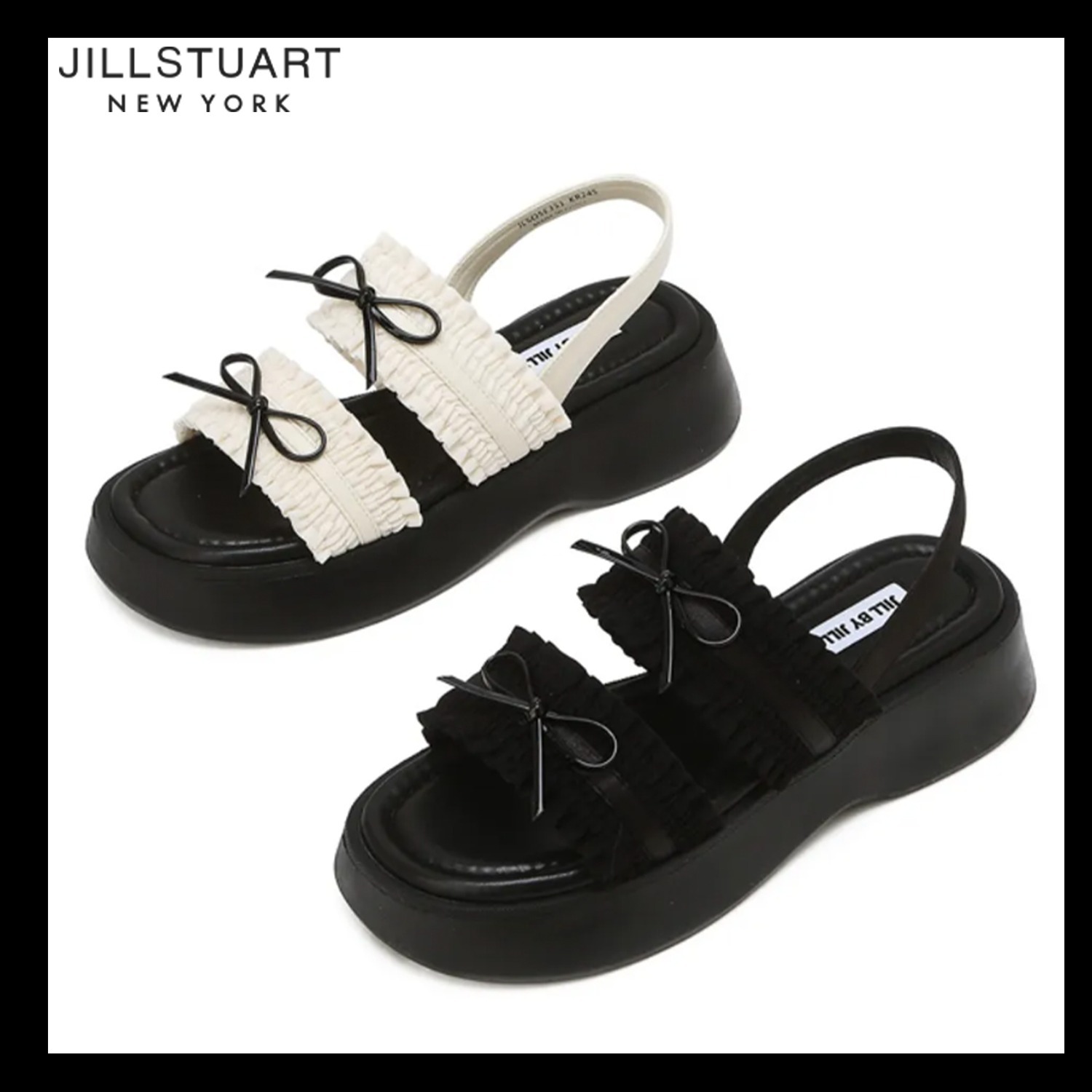 【JILL BY JILLSTUART】Linda 厚底 リボン サンダル