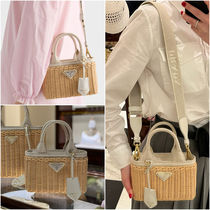 PRADA【入手困難】 ★ウィッカー & リネンバッグ★Mini★ 全色
