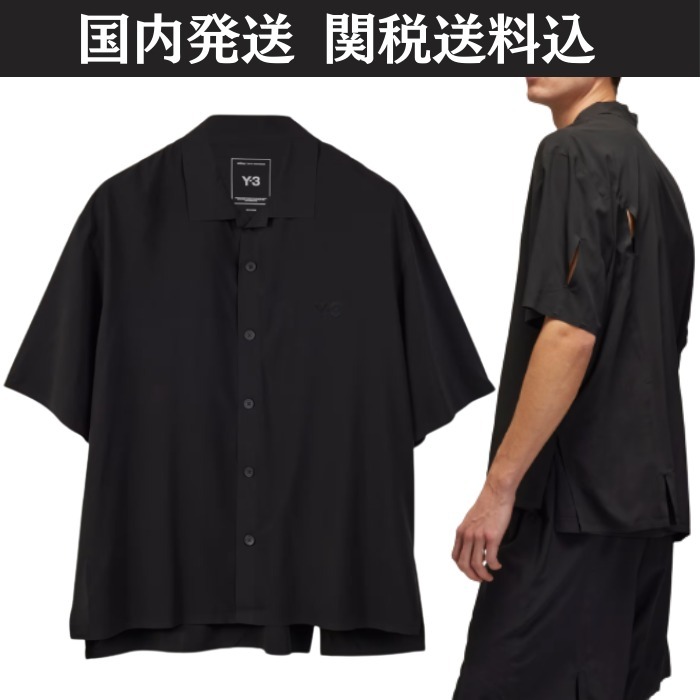 【Y-3】ウルトラライト WOVEN シャツ 半袖 ロゴ スリット