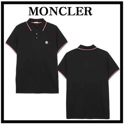 MY0428▲MONCLER▲モンクレール ポロシャツ L ワッペン ロゴ モンクレール MONCLER ポロシャツ 半袖 ロゴワッペン コットン