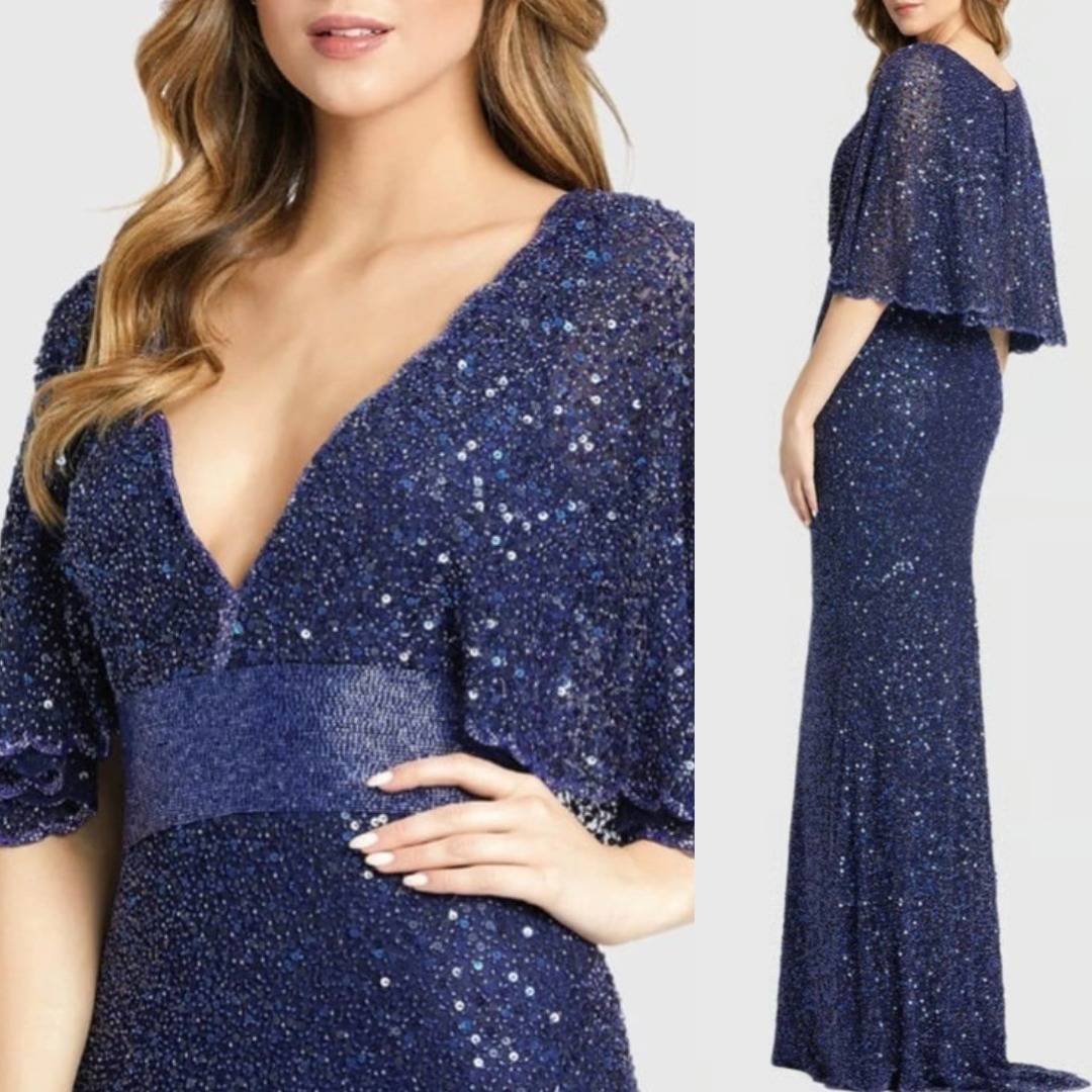 【MAC DUGGAL】関税込★ケープレットガウンドレス