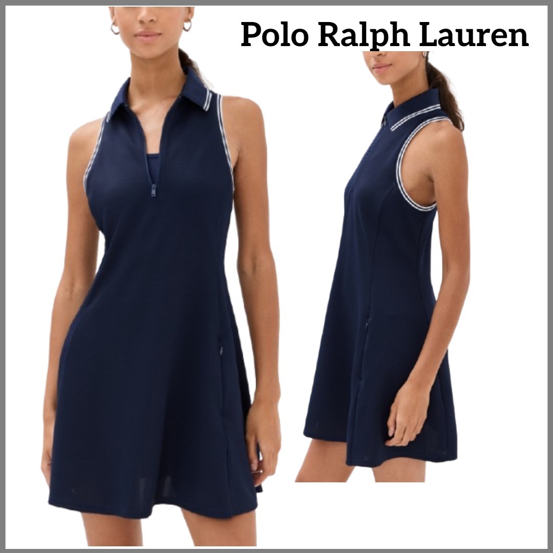 RLX Polo Ralph Lauren★ノースリーブピケ1/4ジップドレス