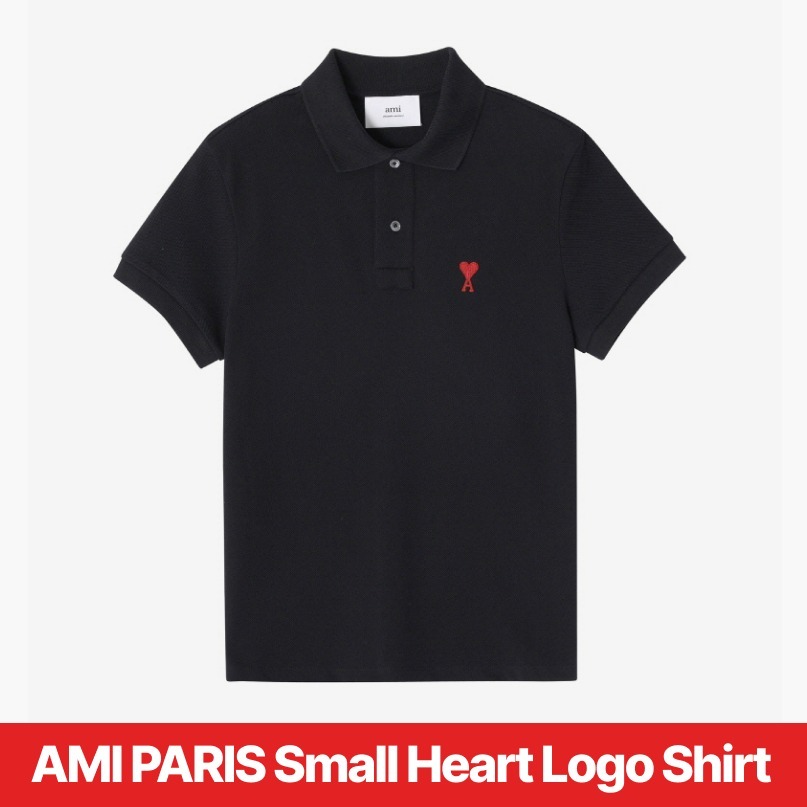 ★人気★AMI PARIS★Small Heart Logo Short-Sleeve Black