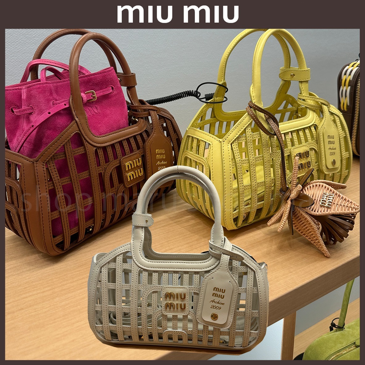 MIU MIU◆レザーバスケットバッグ◆3色