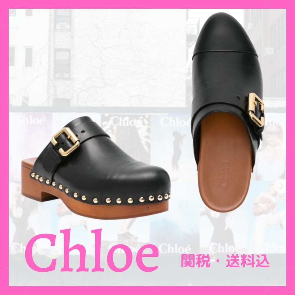 新作☆【CHLOE】ジャネット レザークロッグ