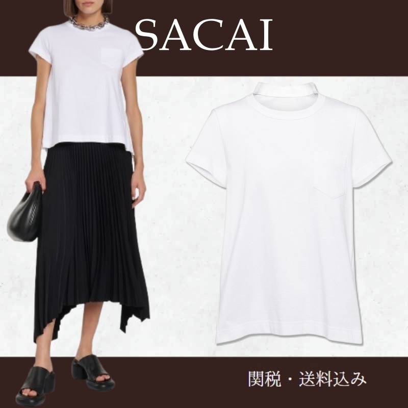 sacaiサカイ★プリーツコットンジャージーTシャツ