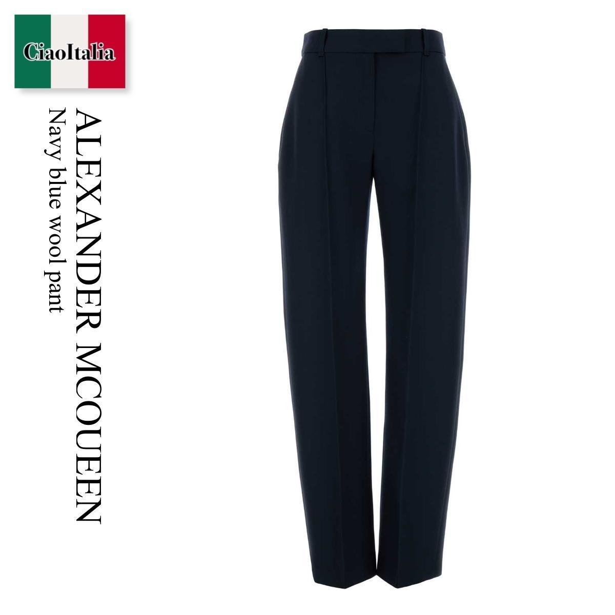 パンツ Alexander Mcqueen Navy Blue Wool Pant