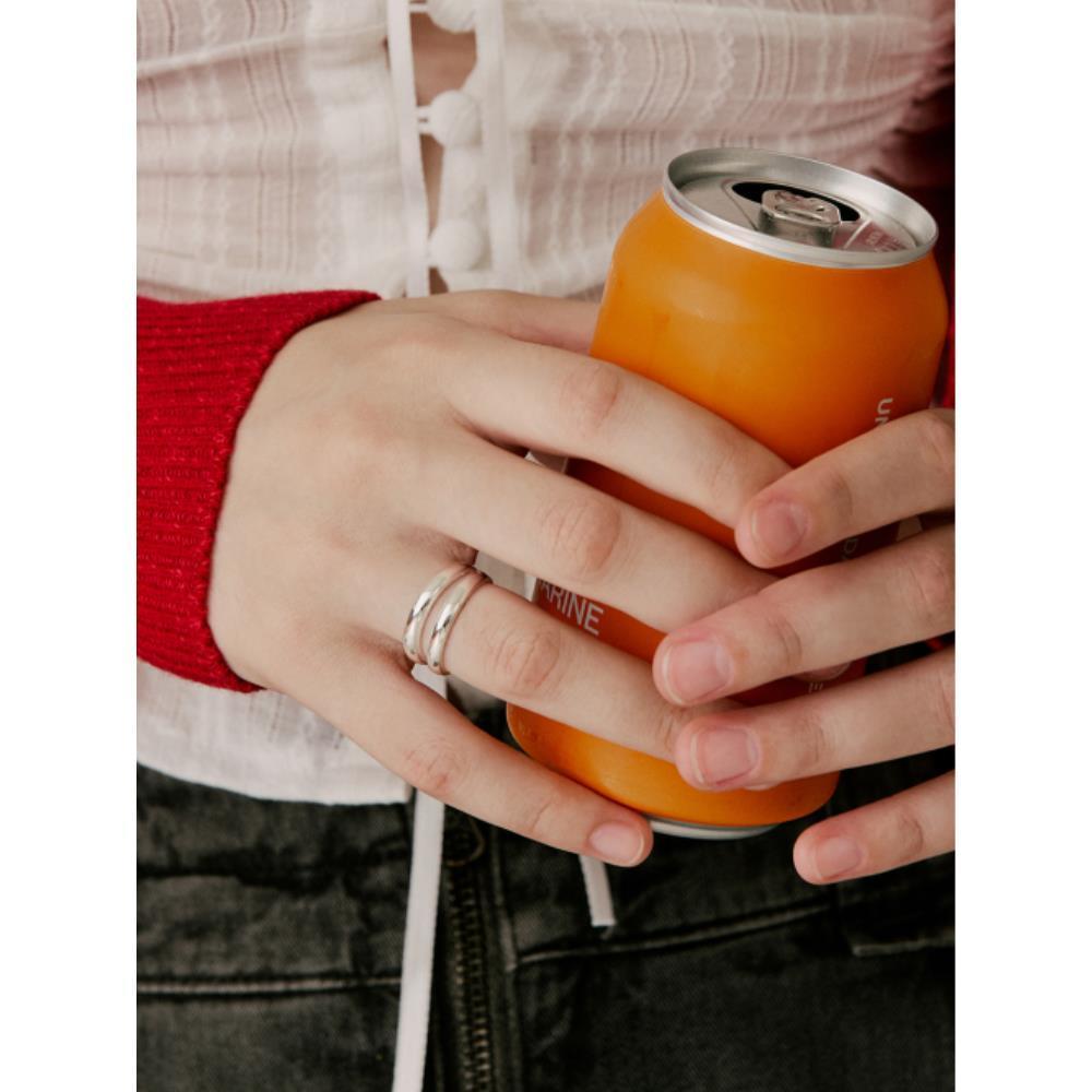 ◆VINTAGE HOLLYWOOD◆ 925 Silver Double Line Ring VH2478RI0
