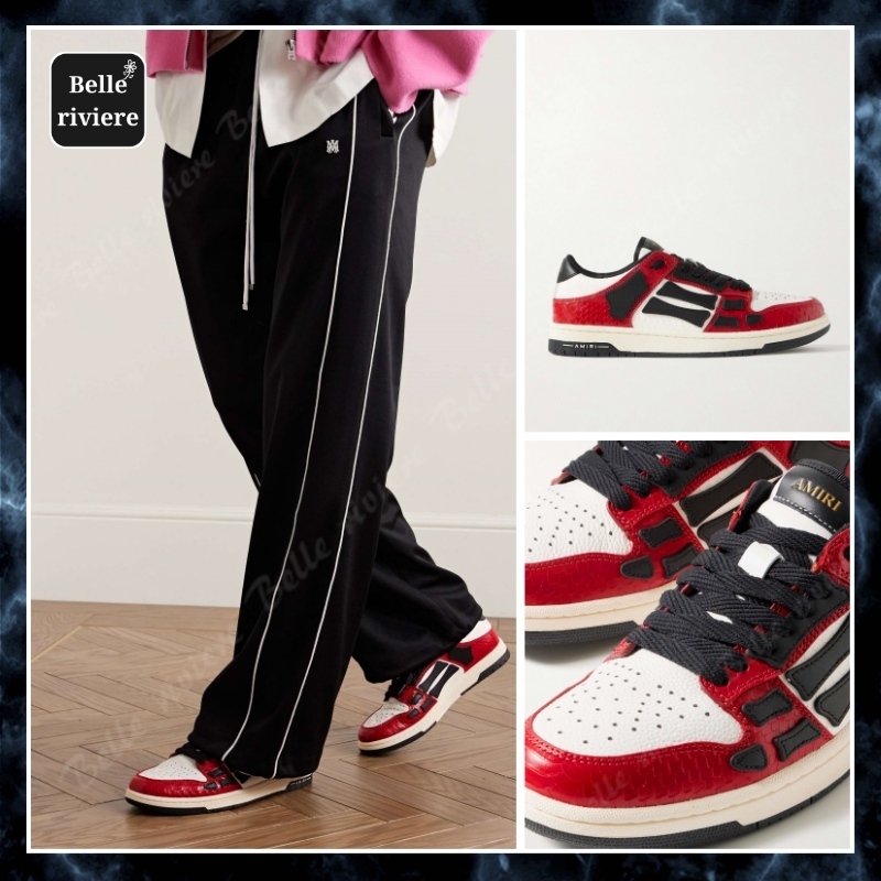 25SS new/AMIRI Skel-Topスネーク風レザースニーカー Sneakers