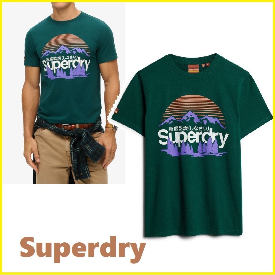 Superdry（極度乾燥しなさい）★ロゴ☆大自然プリント☆Ｔシャツ