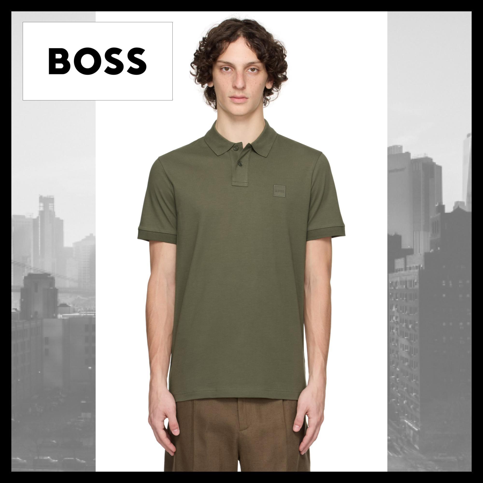【BOSS】ヒューゴボス 半袖ポロシャツ（カーキ）