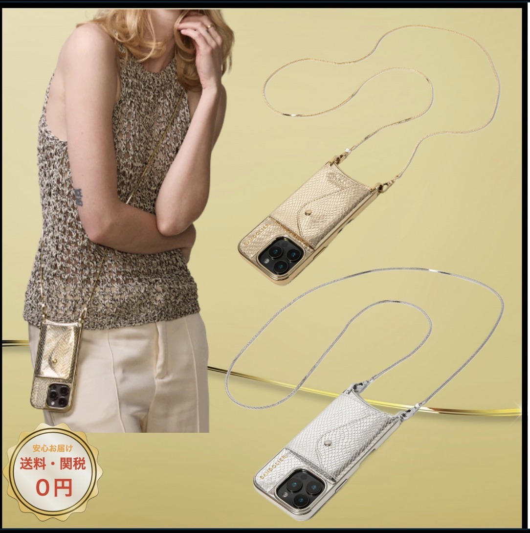 関税込み【BANDOLIER】GIA CHROME スネーク iPhoneケース 16対応