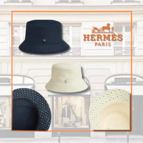 つば裏のメドールドットがお洒落Hermes Harper Pois Medor