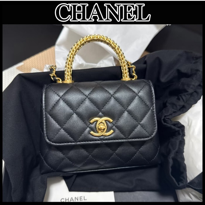 ◆限定キラキラハンドル♪◆CHANEL ココハンドル 14.5cm バッグ
