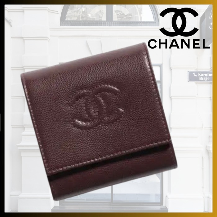 【25A コンパクトで便利 /ブラウン】CHANEL 折り畳み財布