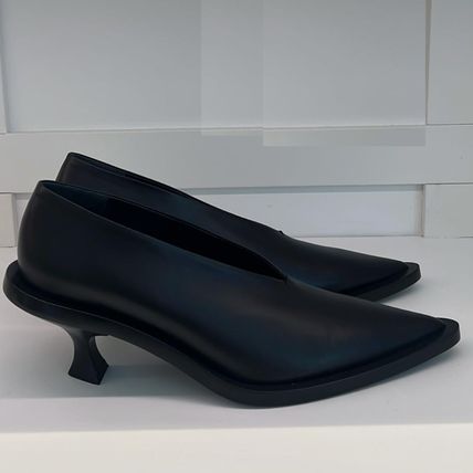 Jil Sander Block Heel Shoes in Black | LN-CC