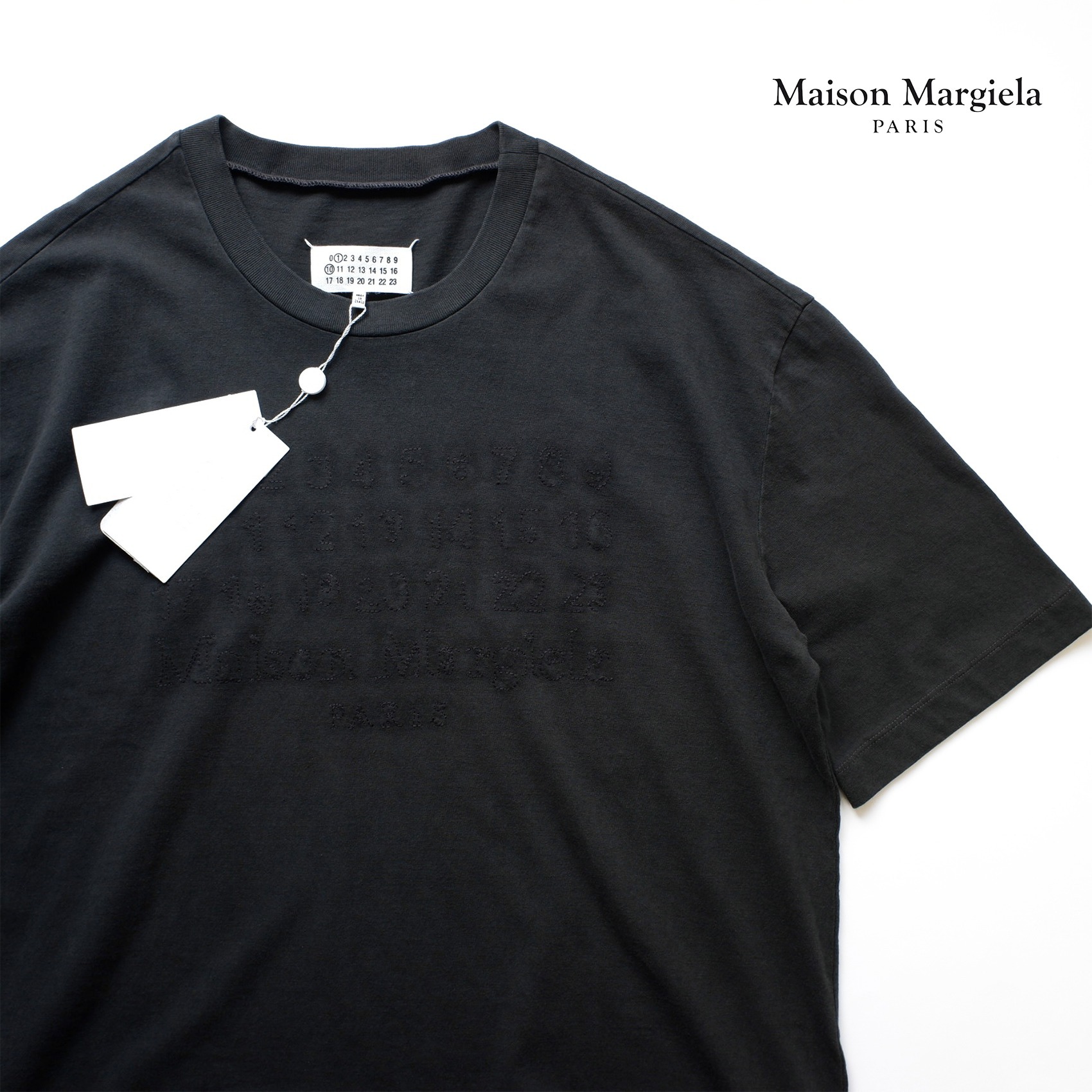 国内発送 Maison Margiela エンブロイダーロゴ Tシャツ