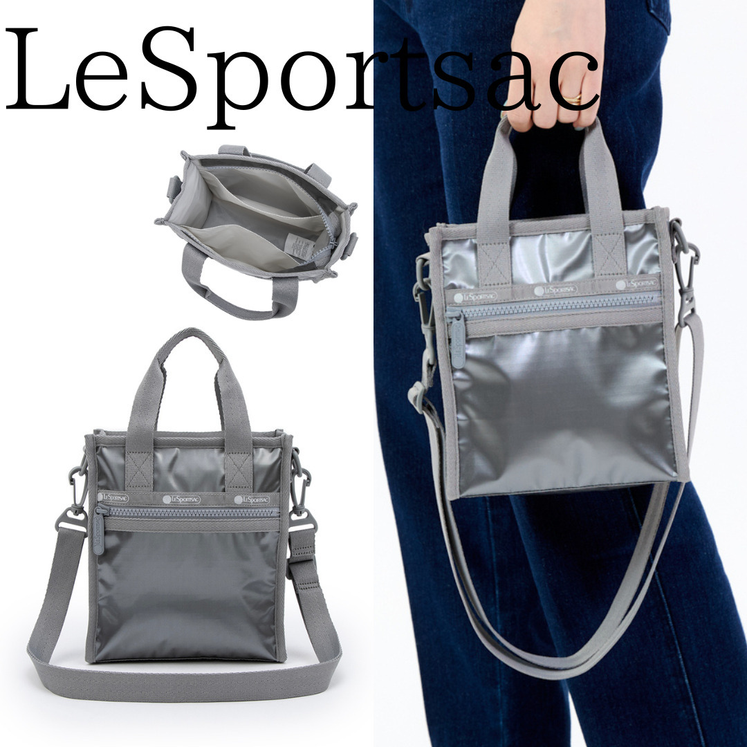 ■LeSportsac■MINI TOTEガンメタルグレーシャイン
