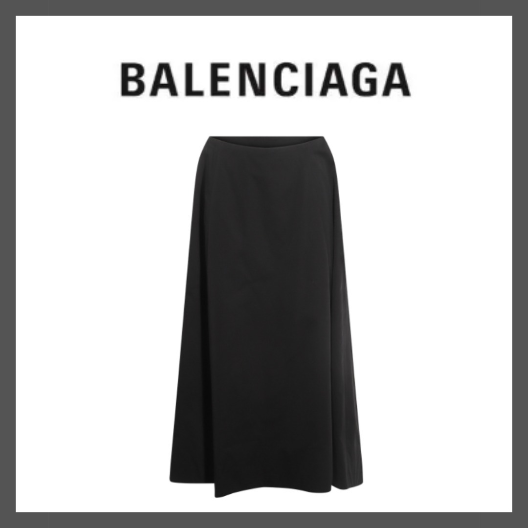 関税込！【BALENCIAGA】BLACK COTTON SKIRT