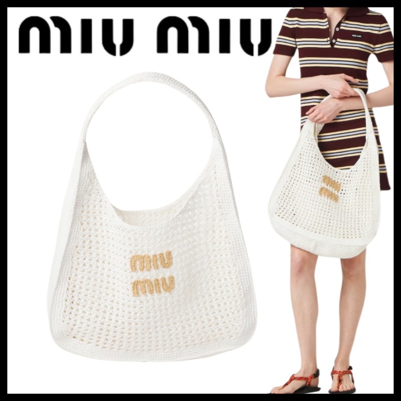 ★MIU MIU★ミュウミュウ 織物ホーボーバッグ
