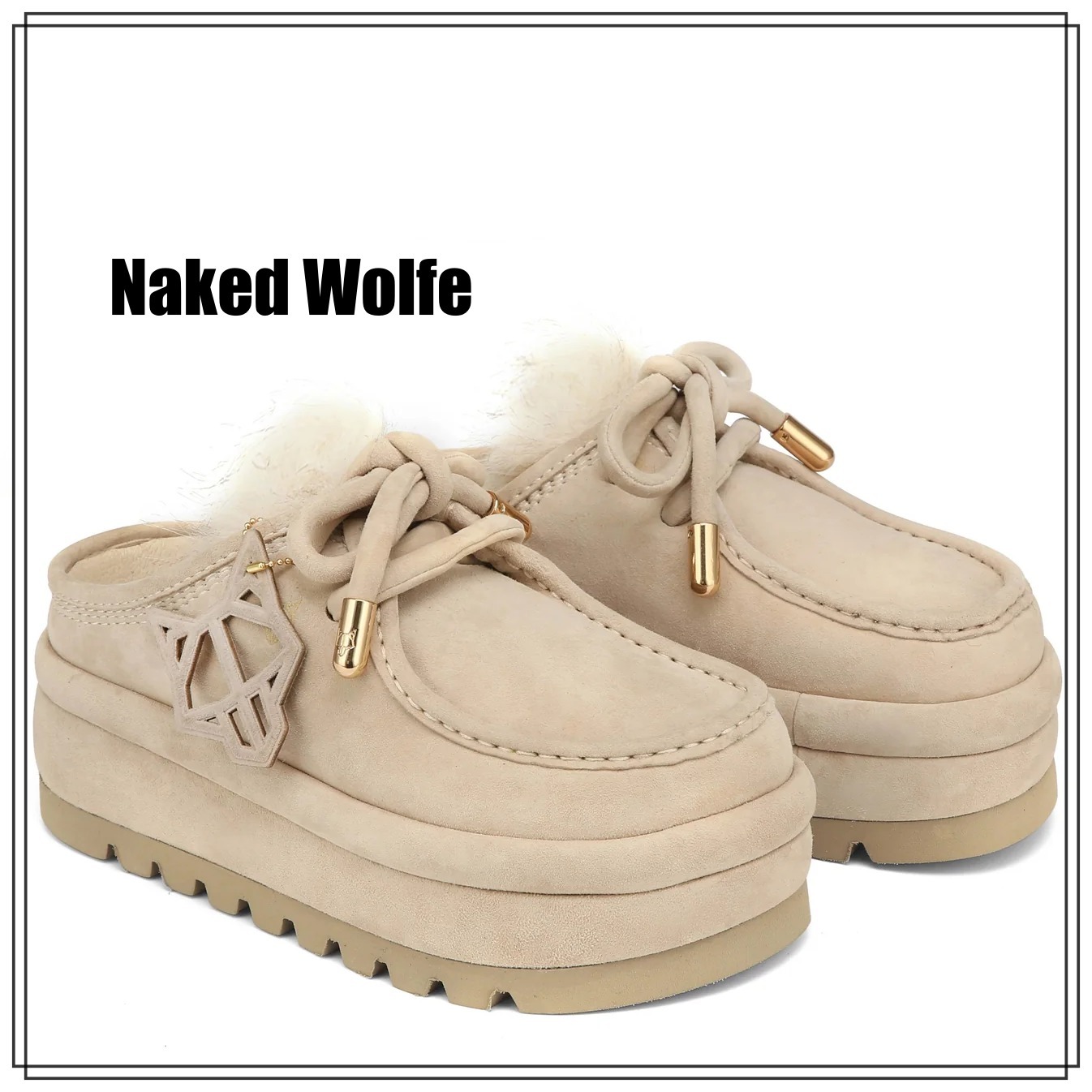 Naked Wolfe ベージュスエード スリッポン 関税送料込み
